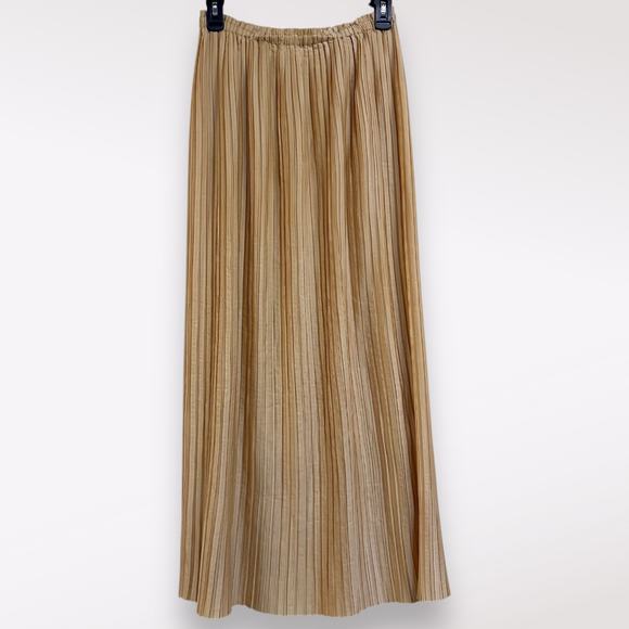 NWT Banana Republic Small Pleated Yellow Maxi Skirt Elegant Workwear Glam Formal - Picture 1 of 7